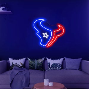 LED Football Sports Fan Lamp Football Name Custom Texans Neon Sign