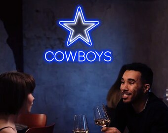 Stern Leuchtreklame benutzerdefinierte Neon Cowboys Fußball Sport LED Neonlicht Gaming Zimmer Deko Bar Pub Wandbehang,Dallas Cowboys