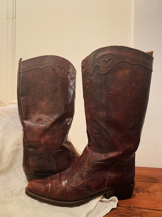 Joan & David Western Cowboy Snakeskin Boots