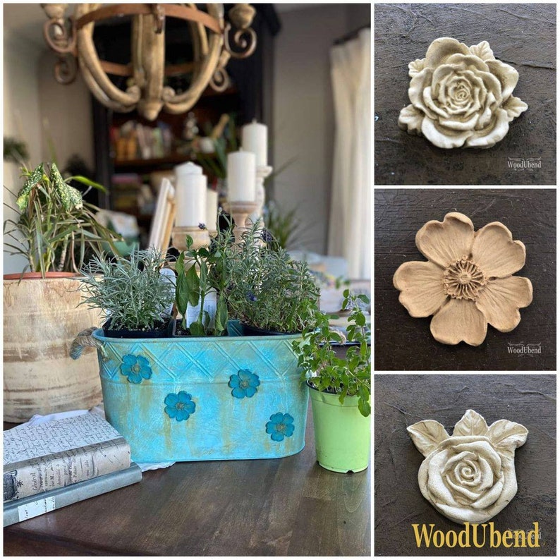 molding Woodubend Heat to bend applique, Rose bouquet