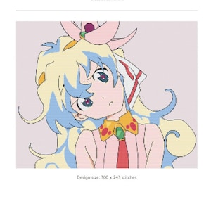 Nia Teppelin Gurren Lagann Cross Stitch Pattern