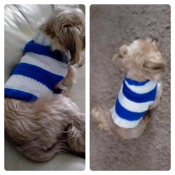 Knitting Pattern Download - Two Colour Striped Sweater for Small Dogs