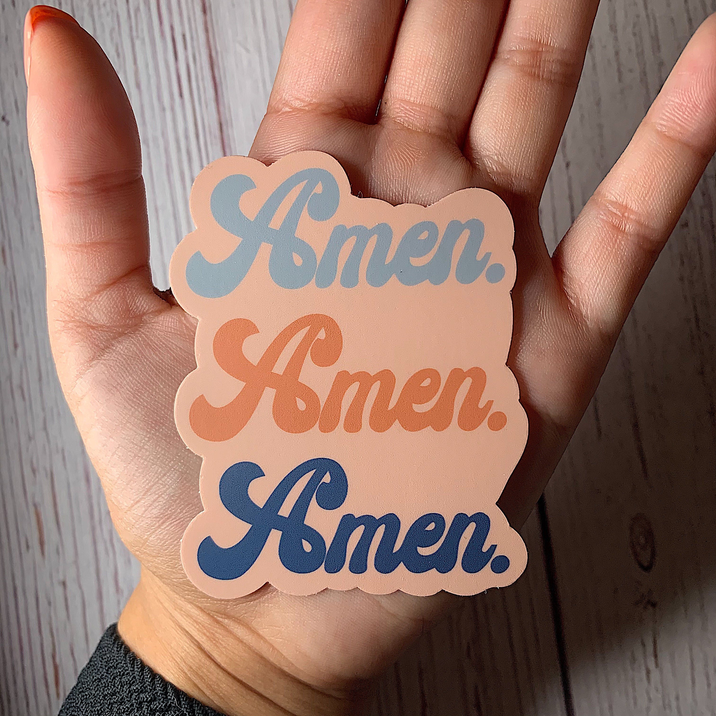 Amen Sticker, Waterproof, Dishwasher Safe, Weatherproof, Laptop Sticker
