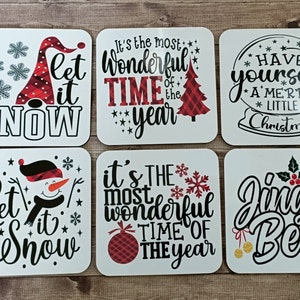 Christmas Coasters / 6 designs / bundle deal / drinks