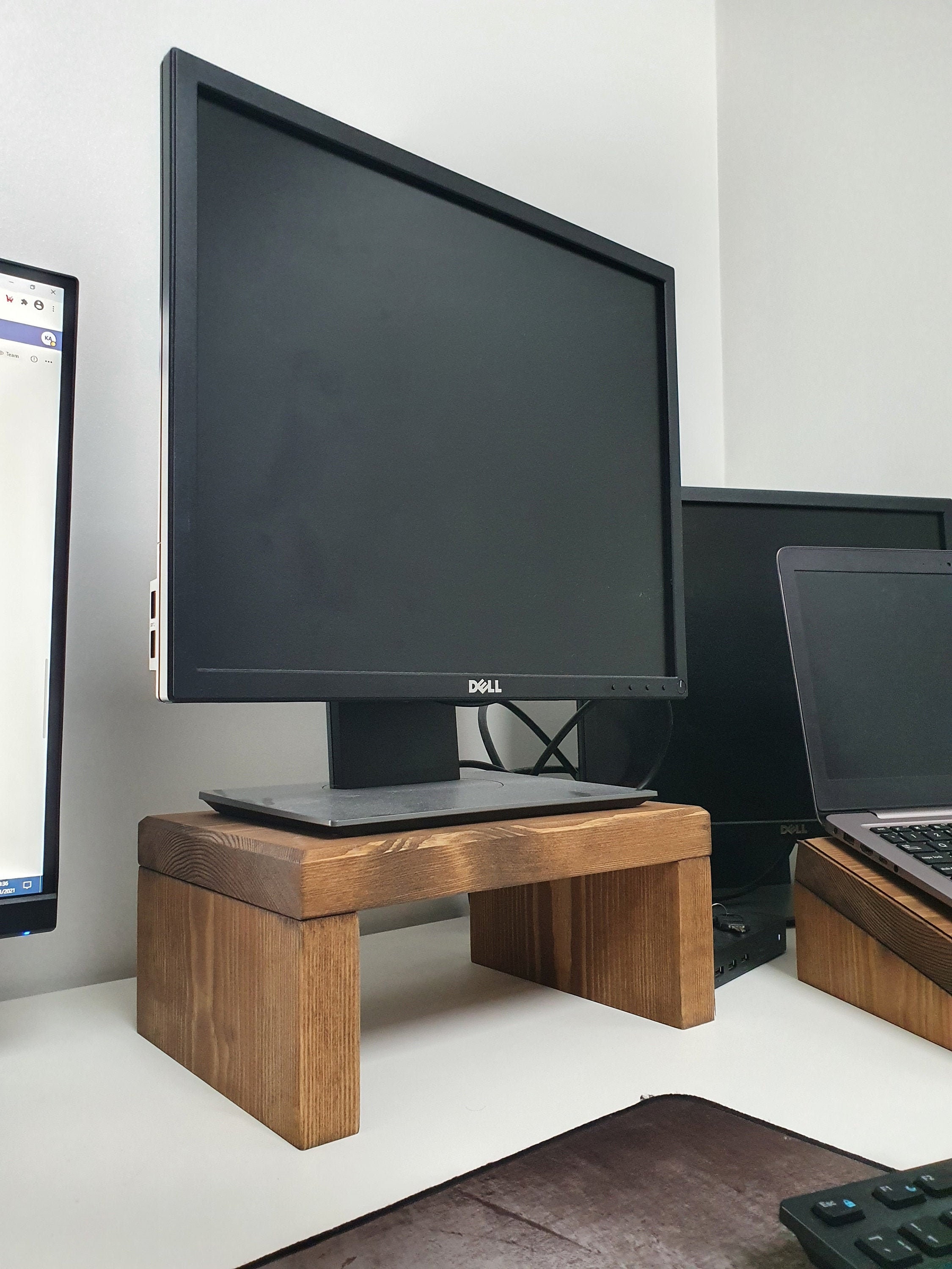 Monitor Stand TV Riser Desk Stand Rustic Reclaimed Monitor Etsy UK