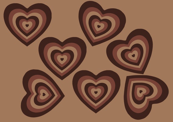 90s brown love heart sticker printable y2k igirl heaven etsy