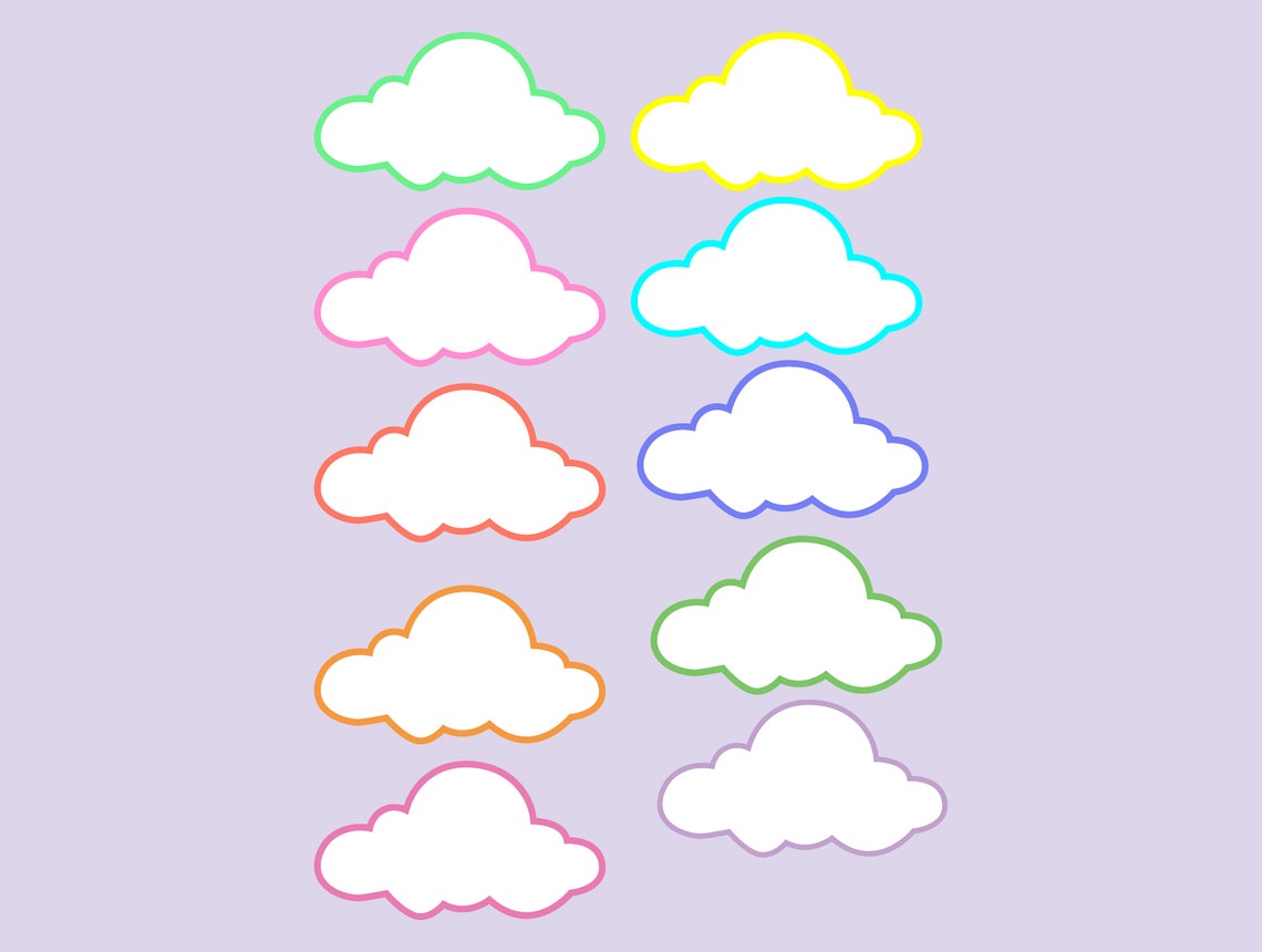 Cloud removable and adjustable wall stickers Etsy