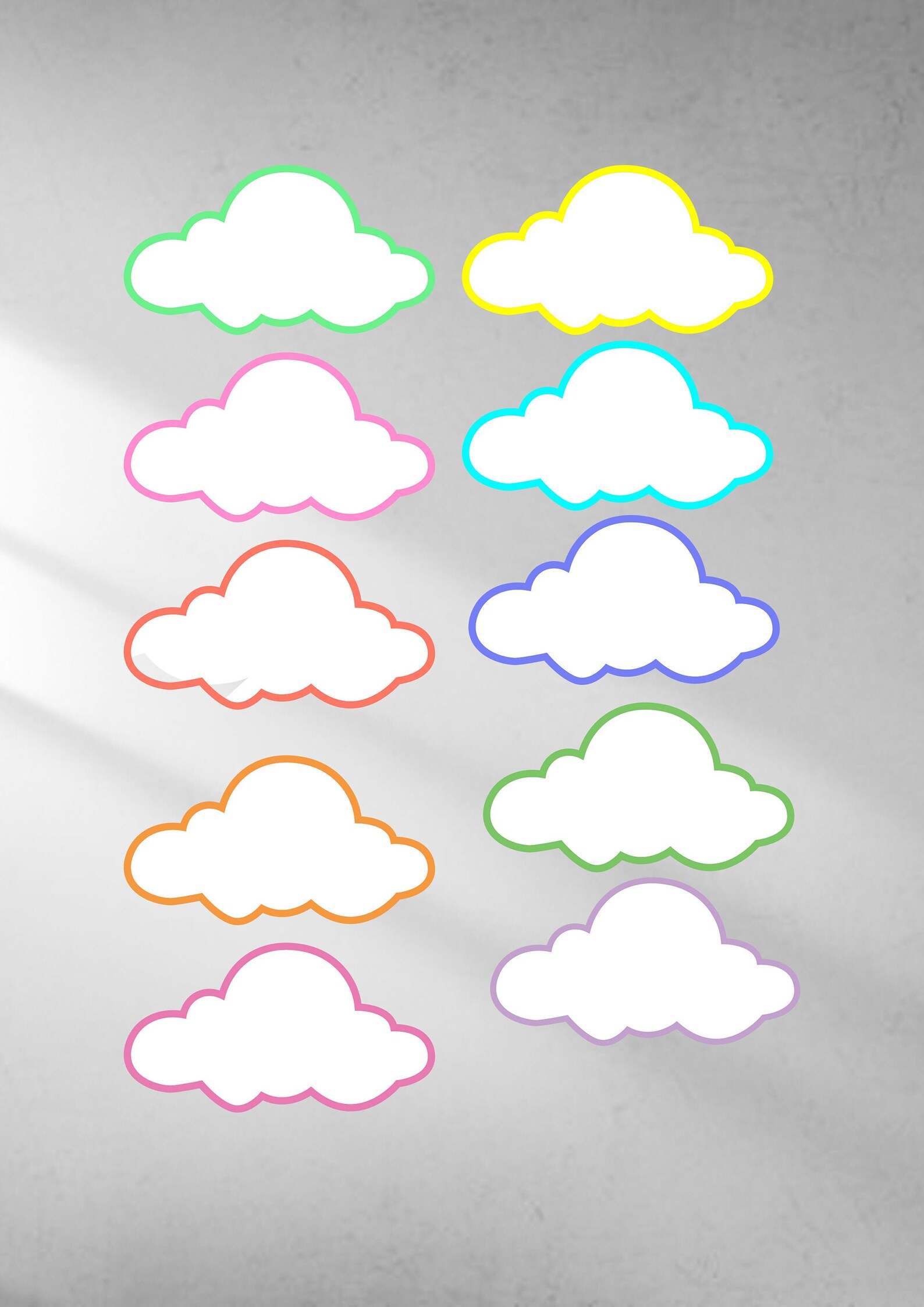 Cloud removable and adjustable wall stickers Etsy
