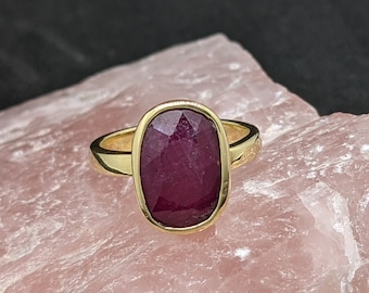 4-10 ct Certified Ruby (Manik) Gemstone Panchdhatu Ring for Vedic Astrology Purpose | Sun Planet June Birthstone Natural Unheated Untreated