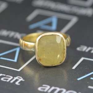 Certified 3-10 ct Natural Yellow Sapphire (Pukhraj) gemstone ring Panchdhatu metal for vedic astrology Jupiter planet September birthstone