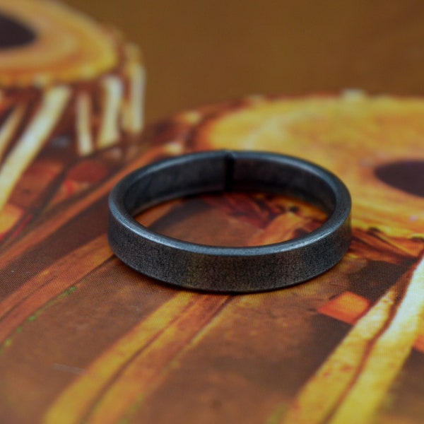 Real Black Horse Shoe Handmade Iron Ring (Kale Ghode ki Naal Ring) | Original Shani Saturn Adjustable Metal Ring | Simple Middle Finger Band