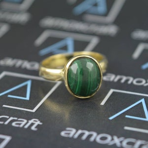 Natural Malachite Vedic Astrology Panchdhatu Ring | Real Kidney Stone Rashi Ratan Ring | 5-10ct/Ratti Certified Gemstone Ring