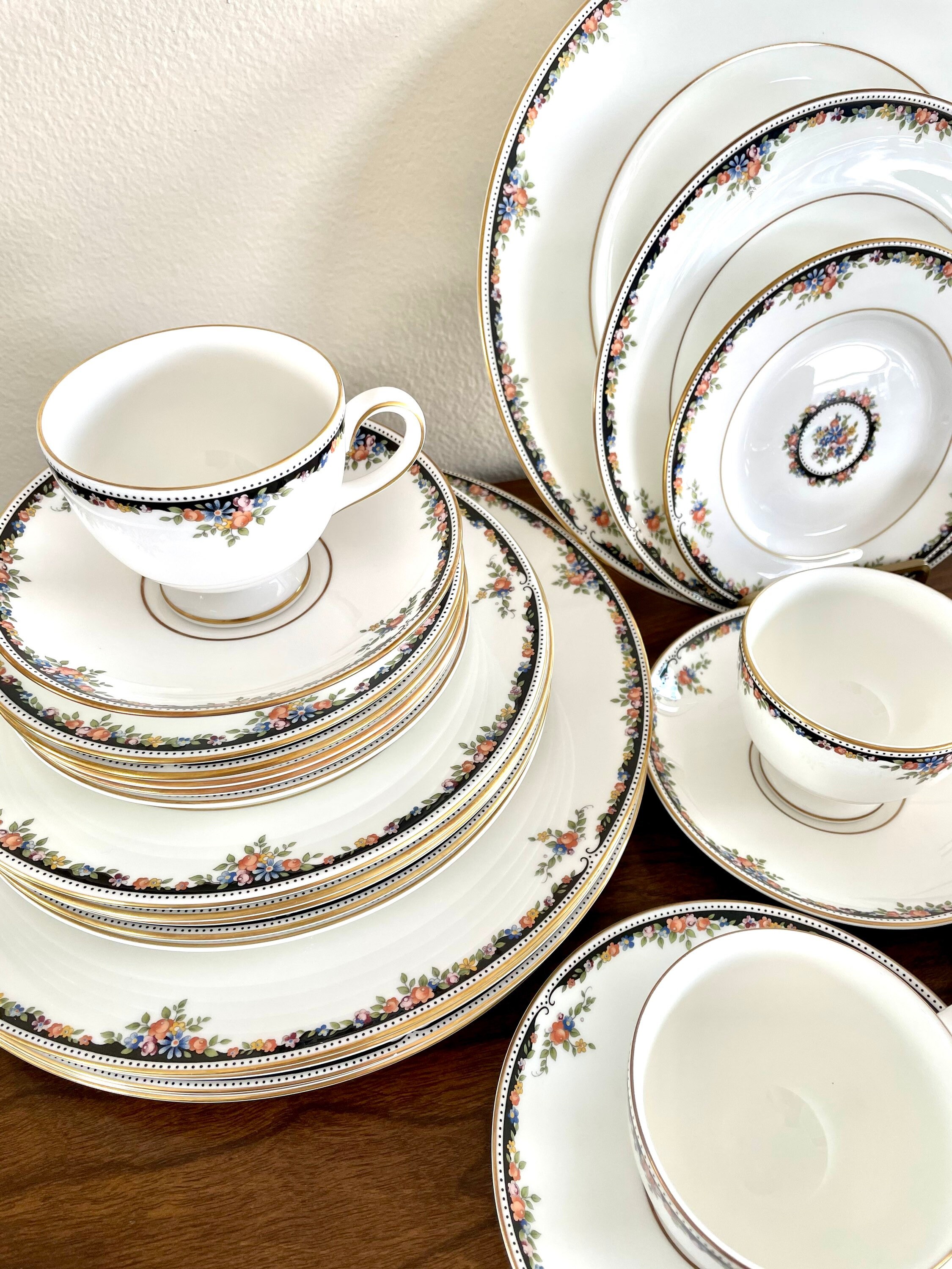 Setting for Six Vintage Wedgwood Osborne Bone China Dinnerware Etsy