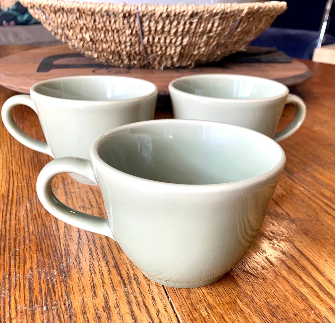 Vintage Williams Sonoma Coffee Mugs Flat Cup Belvedere