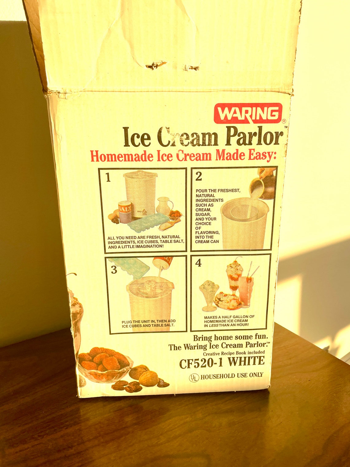 Vintage 1983 Waring Ice Cream Parlor Ice Cream Maker CF5201 Etsy
