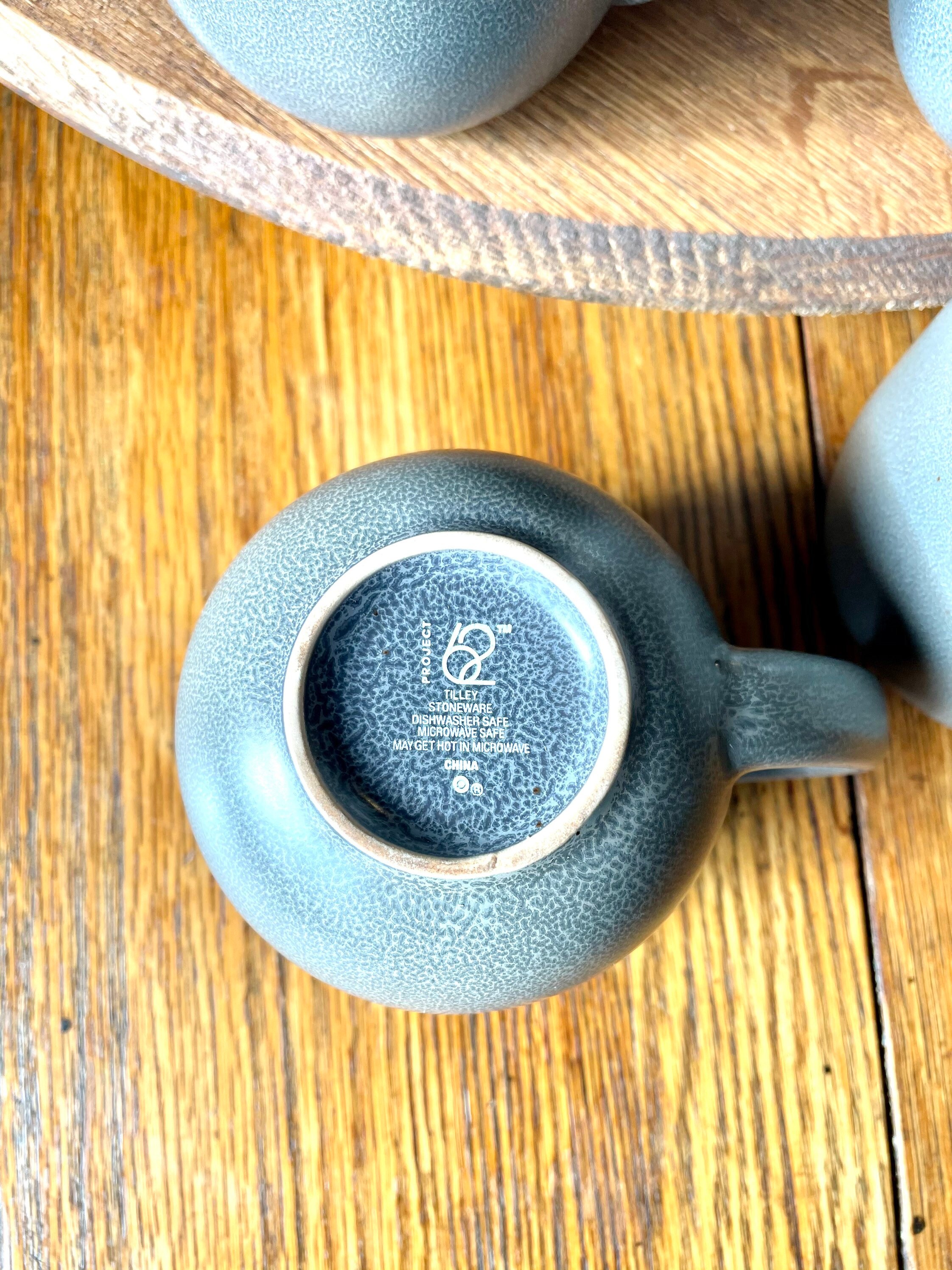 Proyecto 62 Tilley Slate Grey Stoneware Mug Set 4 Etsy