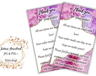 READY TO PRINT Thank you Card - Printable Client Thank you Card, Order add on for your business