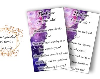 READY TO PRINT Thank you Card - Printable Client Thank you Card, Order add on for your business
