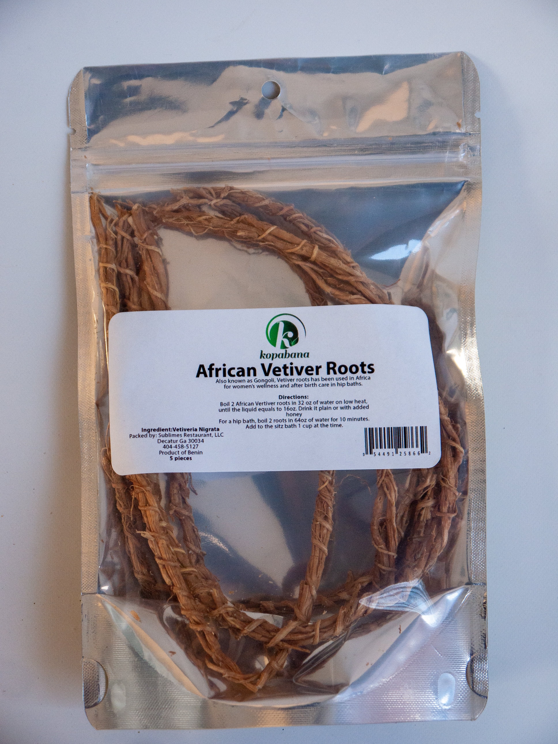 Kopabana Organic African Vetiver Roots, Gongoli, Khamaré, Rène, 