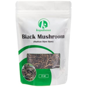 KOPABANA Black Haitian Mushroom | Djon Djon | Dried Mushroom | Haitian Djon-Djon | Black truffles | DjonDjon | 2oz