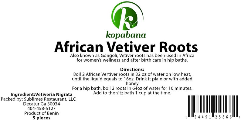Kopabana Racines de vétiver africain bio Gongoli khamaré image 3