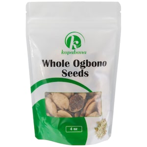 KOPABANA Whole Ogbono Seeds | Wild Mango | African Mango| Bush Mango | Dika | Mbukpap Uyo, 4oz