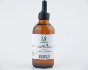 Huile d'Akpi | Ndjansan pressé à froid | Extra Vierge Biologique| Huile de Massage (Pectoral / Fesses / Hanches) - African Spi 4 Onces.