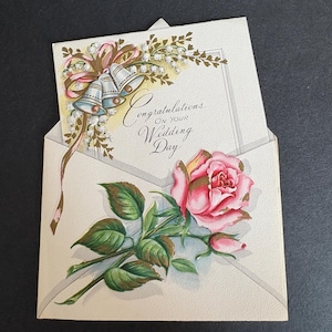 Vintage 1950&#39;s Unused Congratulations/ Wedding Card