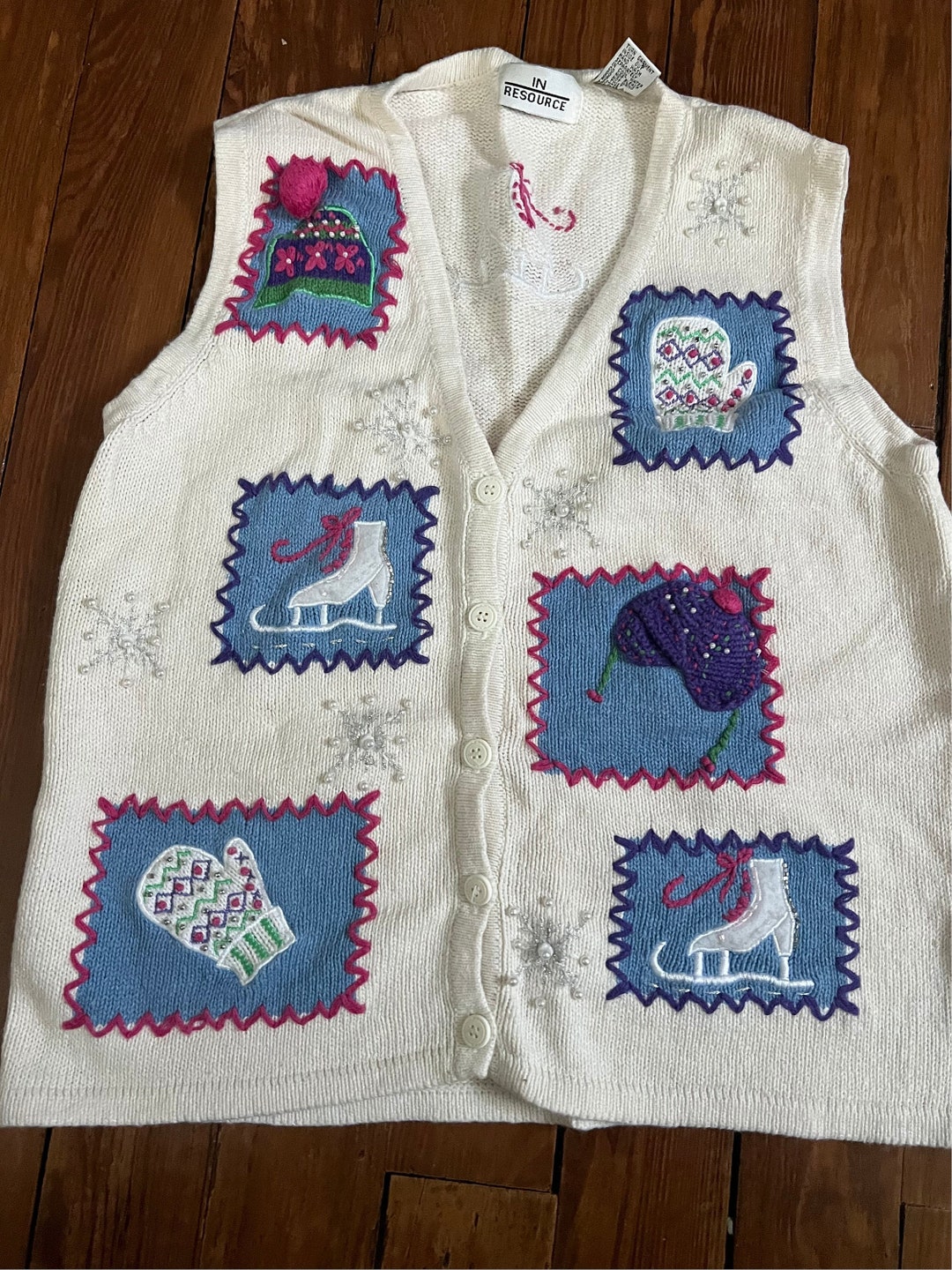 Vintage Christmas/holiday Sweater Vest / Ugly Sweater Party Etsy