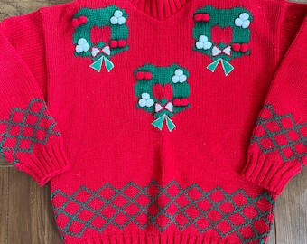 Vtg 90’s Eagle’s Eye Christmas Sweater M Vintage 1990's Era Christmas Sweater Eagle's Eye Size LARGE