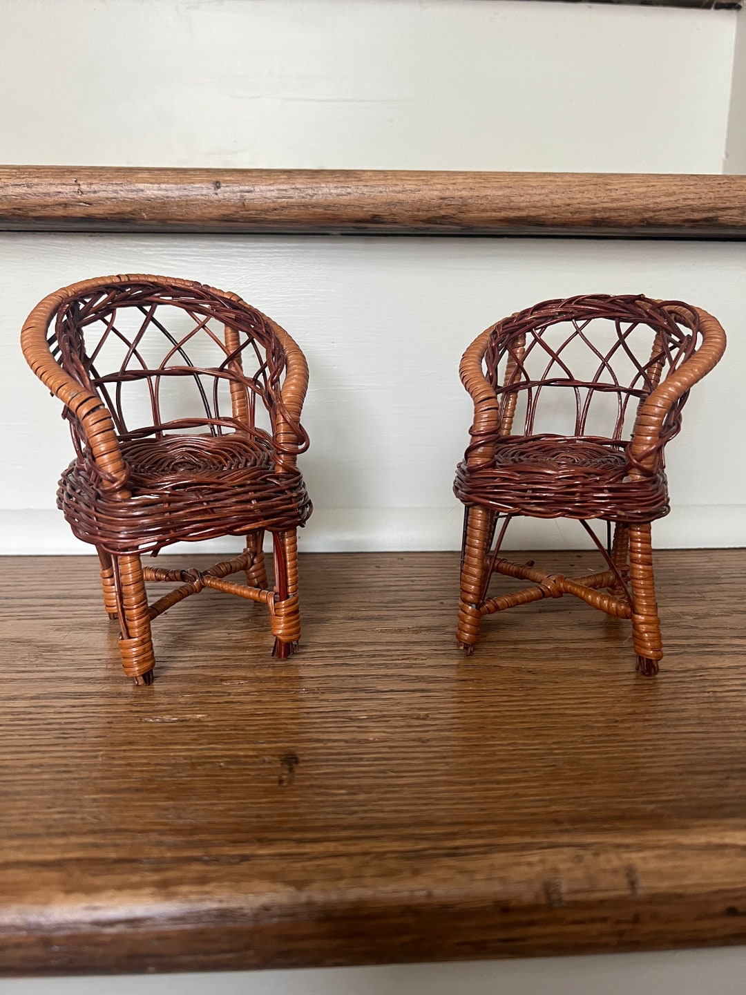 Vintage Wicker Doll/barbie Chairs - Etsy