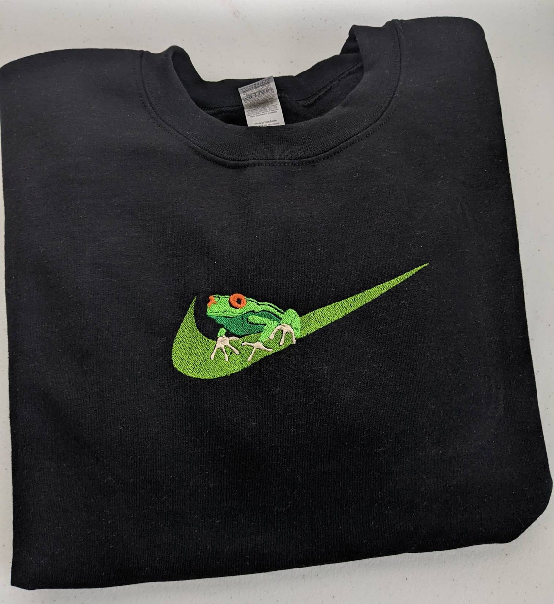 Embroidered Nike Froggo Crewneck Sweater | Etsy
