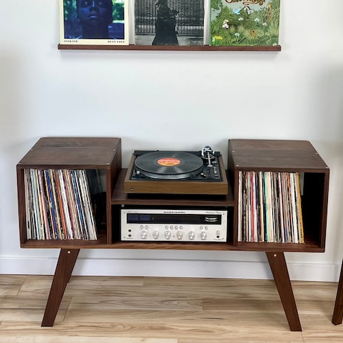 Lowboy Record Player Console / Customizable Vinyl / Etsy