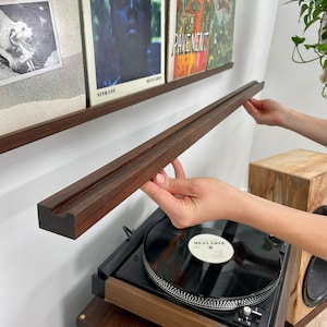 5 Record Ledge / Solid Hardwood / Vinyl Shelf image 5