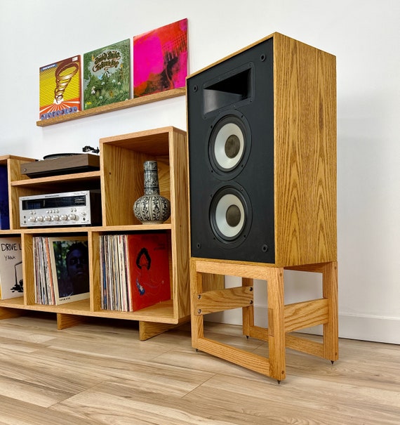  Soportes para altavoces de madera maciza con soporte de audio  para libros, soporte de escritorio : Instrumentos Musicales