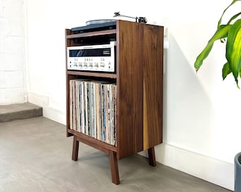 Record Player Stand / Solid Hardwood / Completely Customizable