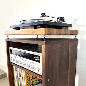 Butcher Block Audio Plinth / Turntable isolation platform / solid hardwood
