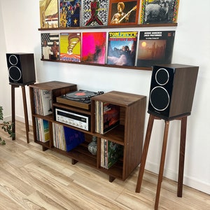 5 Record Ledge / Solid Hardwood / Vinyl Shelf image 3