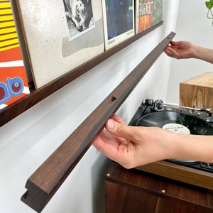 5 Record Ledge / Solid Hardwood / Vinyl Shelf image 6