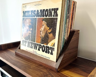 Handmade Walnut Vinyl Record Case - Holds 30 Records