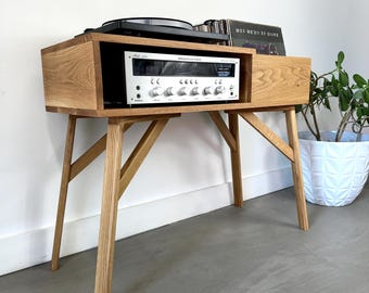 The Heights / Record Player Stand / Solid Hardwood / Completely Customizable