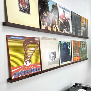 5 Record Ledge / Solid Hardwood / Vinyl Shelf image 4