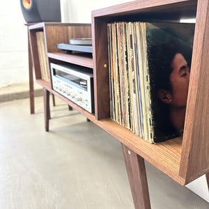 Lowboy Record Player Console / Customizable Vinyl Cabinet / Solid ...
