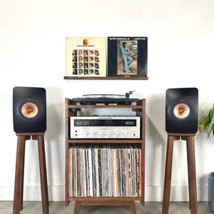 Double Record Ledge / Record Display Shelf / Floating Vinyl Shelf / Hard wood Shelf