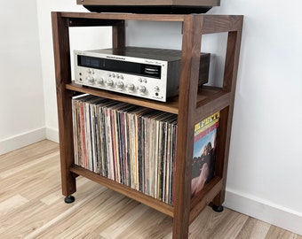 Stereo Console / Equipment Stand  / Turntable Station / Solid Hardwood
