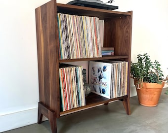 Double Record Cube / Solid Hardwood / Completely Customizable / Flat Pack