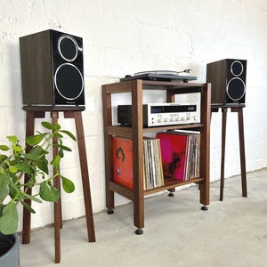 Stereo Console / Equipment Stand  / Record Player Stand / Turntable Station / Solid Hardwood & Customizable