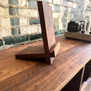 Handmade Walnut Record Stand – Vinyl Album Display, Now Playing On Deck