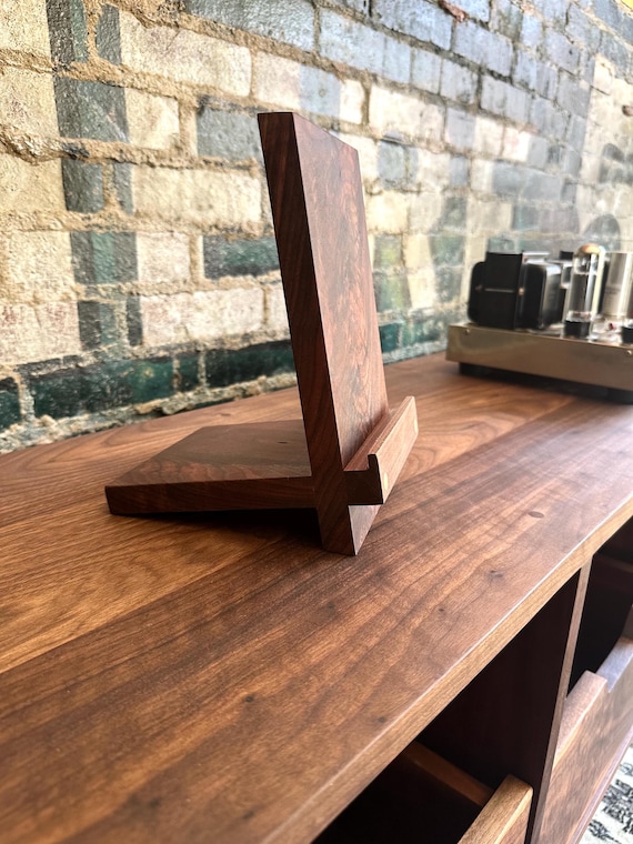 Handmade Walnut Record Stand – Vinyl Album Display, Now Playing On Deck