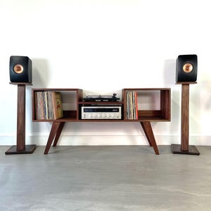 Lowboy Record Player Console / Customizable Vinyl Cabinet / Solid ...